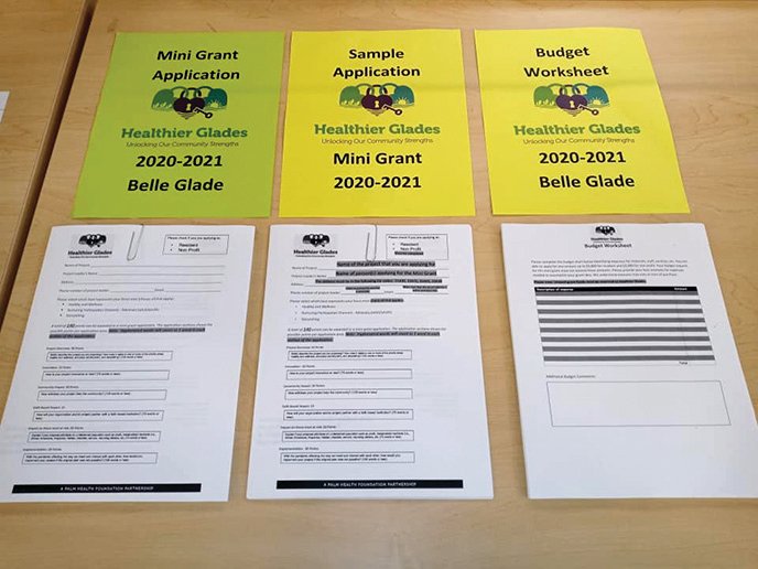BELLE GLADE — Applications and information regarding the Healthier Glades Mini-Grants program is available now at the Belle Glade branch library.